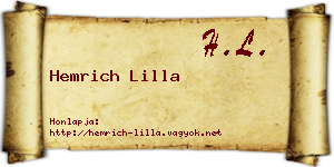 Hemrich Lilla névjegykártya